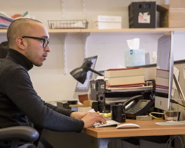 Intern at desk